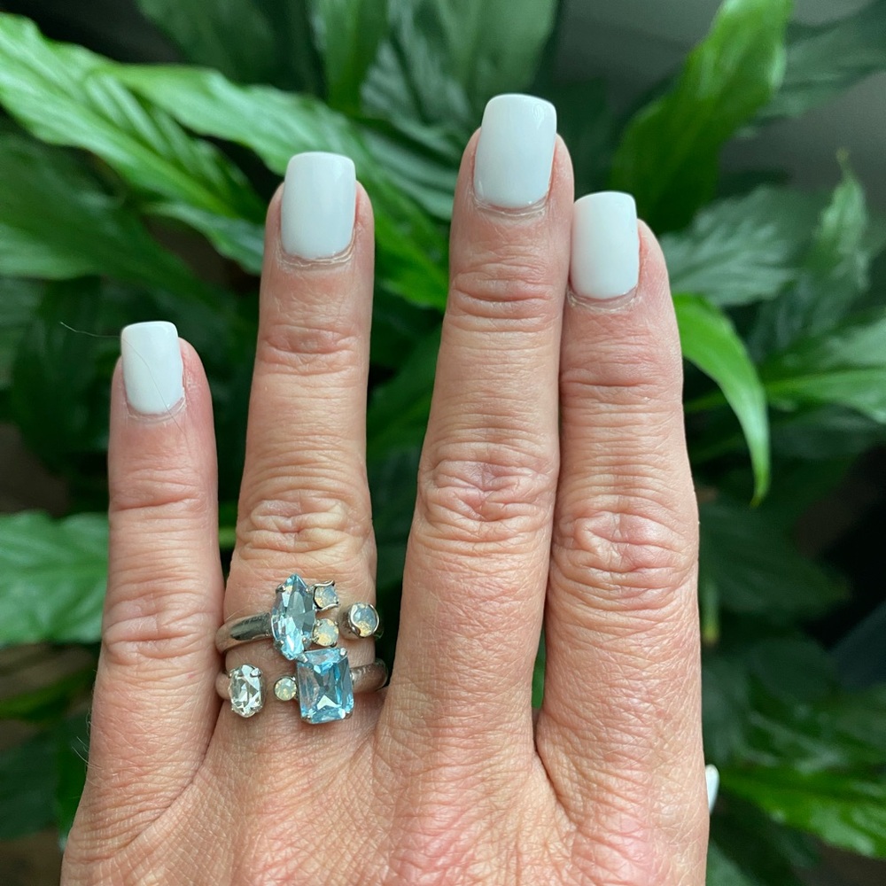 Sorrelli Silver and Blue Cluster Gemstone Ring